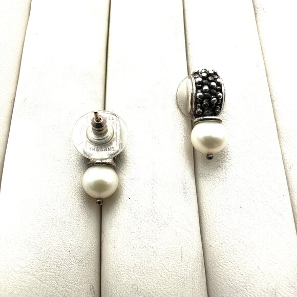 Michael Dawkins Earrings Sterling Silver Pierced Caviar Pearl Design - Picture 3 of 3